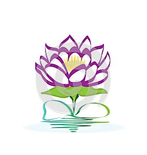 Purple lotus flower logo