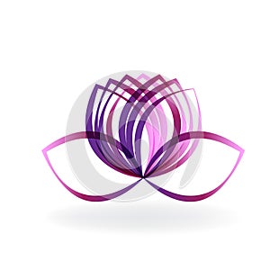 Purple lotus flower logo vector image illustration graphic design