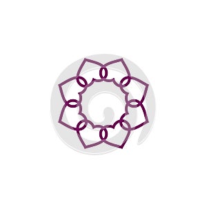 Purple Love Flower Logo Template Illustration Design. Vector EPS 10