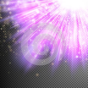 Purple luminous rays. EPS 10