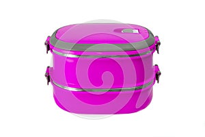 Purple lunch box isolated