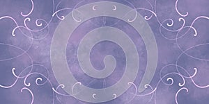 Purple magenta abstract ornate background with frame for decoration of greeting cards, invitations, business cards, etc