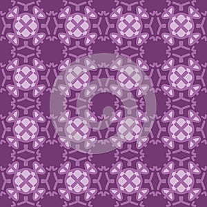 Purple magenta violet lavender mandala art seamless pattern floral design background vector illustration