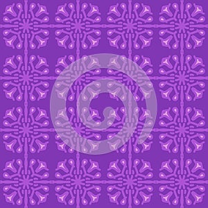 Purple magenta violet lavender mandala art seamless pattern floral design background vector illustration