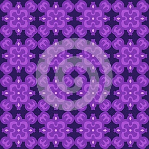 Purple magenta violet lavender mandala art seamless pattern floral design background vector illustration