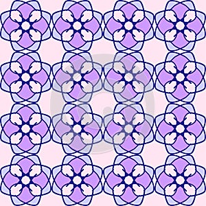 Purple magenta violet lavender mandala floral creative seamless design background