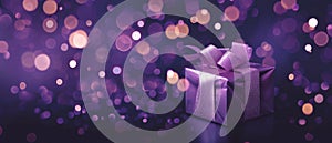 Purple Magic Lights Twinkle Against A Dark Background A Simple Gift Card Icon For Shopping In Apps A