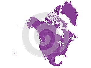 Purple map of North America