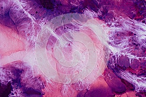 Purple marble texture alcohol ink water neon pink