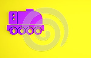 Purple Mars rover icon isolated on yellow background. Space rover. Moonwalker sign. Apparatus for studying planets