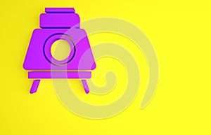 Purple Mars rover icon isolated on yellow background. Space rover. Moonwalker sign. Apparatus for studying planets