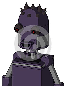 Purple Mech With Dome Head And Happy Mouth And Red Eyed And Three Dark Spikes