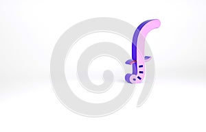 Purple Medieval sword icon isolated on white background. Medieval weapon. Minimalism concept. 3d illustration 3D render