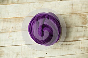 Purple merino wool ball