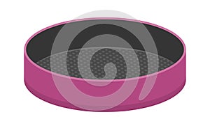 Purple metal baking dish for desserts. icon in flat style