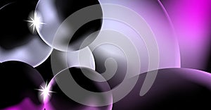 Purple metal ball background with bright gradient and blur effects