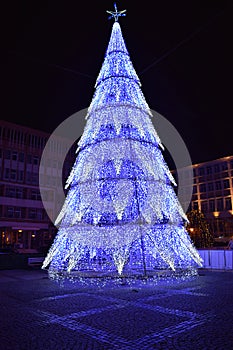 Purple metallic Christmas tree