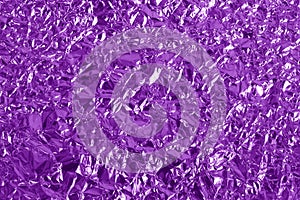 Purple metallic foil shiny texture, wrinkled wrapping paper for background and design art work