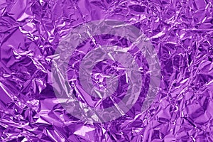 Purple metallic foil shiny texture, wrinkled wrapping paper for background and design art work