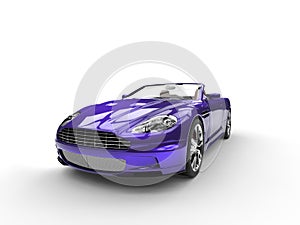 Purple metallic sports car - front view