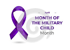 Purple Month of the military child ribbon