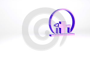 Purple Montreal Biosphere icon isolated on white background. Minimalism concept. 3d illustration 3D render