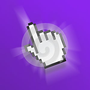 Purple mouse pixel hand