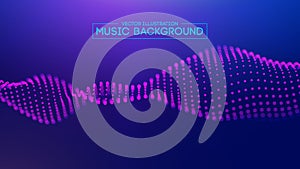 Purple music background. Abstract background blue. Equalizer for music, showing sound waves. illustration Eps 10.