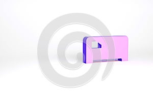 Purple Music synthesizer icon isolated on white background. Electronic piano. Minimalism concept. 3d illustration 3D