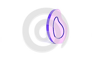 Purple Mussel icon isolated on white background. Fresh delicious seafood. Minimalism concept. 3d illustration 3D render