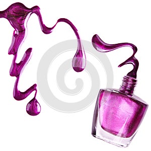 Purple nail polish splash