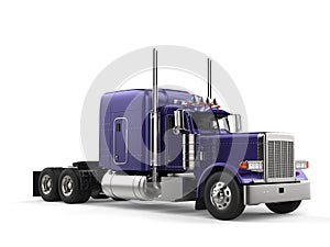 Purple new shiny long haul truck