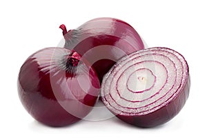 Purple onion on white