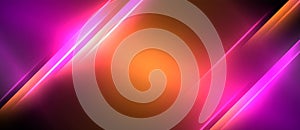 a purple and orange background with glowing lines