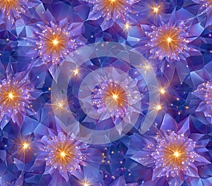 Purple and Orange Floral Pattern Seamless Texture Background