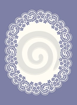 Purple Oval Lace Frame.