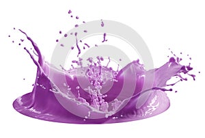 Purple paint splash isolated on white background