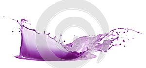 Purple paint splash isolated on white background