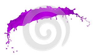 Purple paint splash isolated on white background