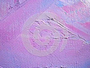 Purple painted with brush with texture on canvas background Abstract pink texture background is painted with oil and acrylic