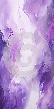 Purple Painting With White Clouds - Abstract Fluid Abstractions