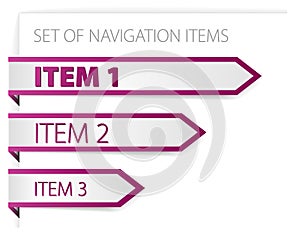 Purple paper arrows - modern navigation items