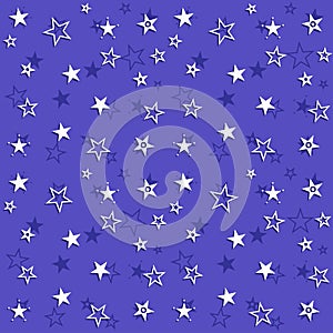 Purple pattern with stars. Vector stellar background