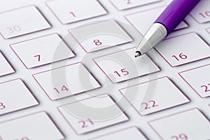 Purple Pen on calendar 1