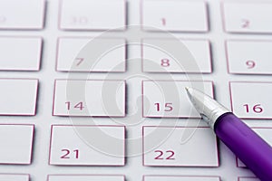 Purple Pen on calendar 3