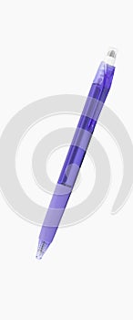 Purple pen isolated with Copy Space on White Background.