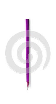 Purple pencil isolated with Copy Space on White Background.