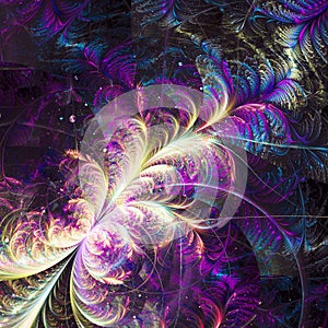 Purple Phoenix Fractal Art
