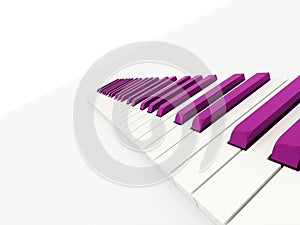 Purple piano keys rendered