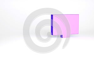 Purple Picture art icon isolated on white background. Minimalism concept. 3d illustration 3D render